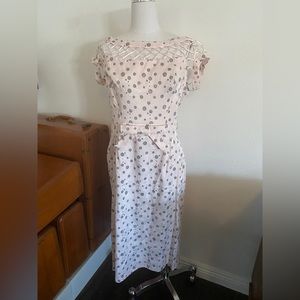 Elegant Pink Polka Dot Dress